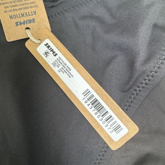 SKIMS Swim Strapless Monokini One Piece Removable Straps Black Onyx 2X Plus NWT - Picture 3 of 13